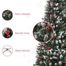 Albero di Natale Artificiale Innevato 180 cm 539 Rami con Bacche Verde