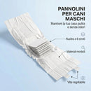 48 Pezzi Pannolini per Cani Maschi Vita 45-64 cm Peso 6-17 kg con Fascia Elastica Regolabile Bianco      