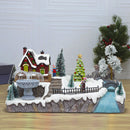 Villaggio Natalizio 32x17x19 cm con Fontana Luci Suoni e Movimento