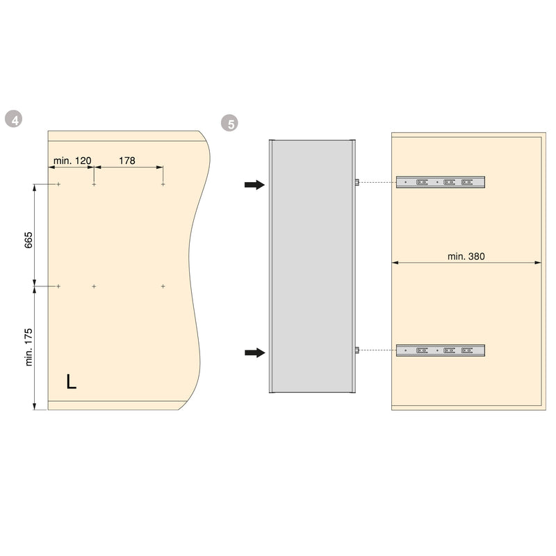Specchio Estraibile per Armadio 34x100 cm Emuca Moka