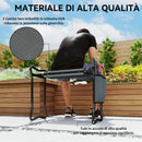 Sedia Inginocchiatoio 2 in 1 con Borsa Portaoggetti 58x28x49 cm e Cuscino in Acciaio e EVA Grigio e Nero      