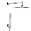 Kit Soffione Doccia Quadrato 25x25 cm in Acciaio Inox Rondò 25