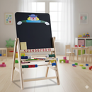 Lavagna per Bambini con Cavalletto e Pallottoliere in Legno H69 Kids Joy Gioca e Scrivi