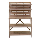 Scaffale Espositore per Piante in Legno 3+2 Ripiani