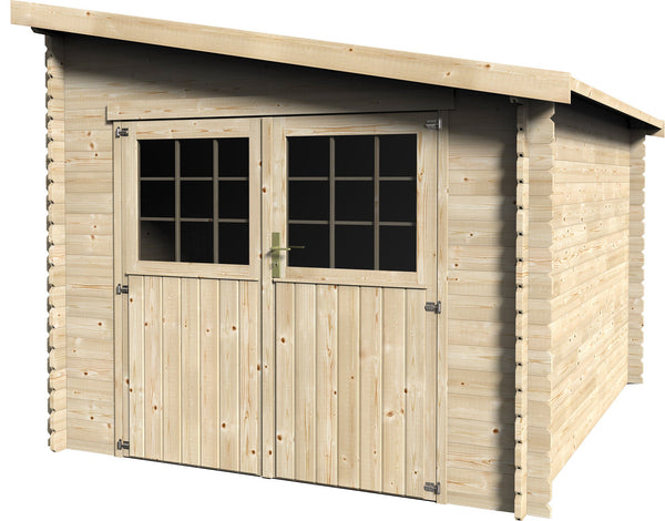 acquista Casetta Box da Giardino per Attrezzi 2,81x3,41m Senza Pavimento in Legno Abete 28mm Esprit N1