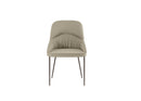Set 4 Sedie Ginevra 54x63x89 cm in Tessuto Easy-Clean Gambe in Metallo Bronzo Beige      