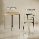 Set Tavolo da Pranzo Rotondo Stile Industriale con 4 Sedie Salvaspazio in Legno e Metallo      