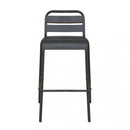 Sgabello Alto Vega 50x51x95 h cm in Acciaio Grigio