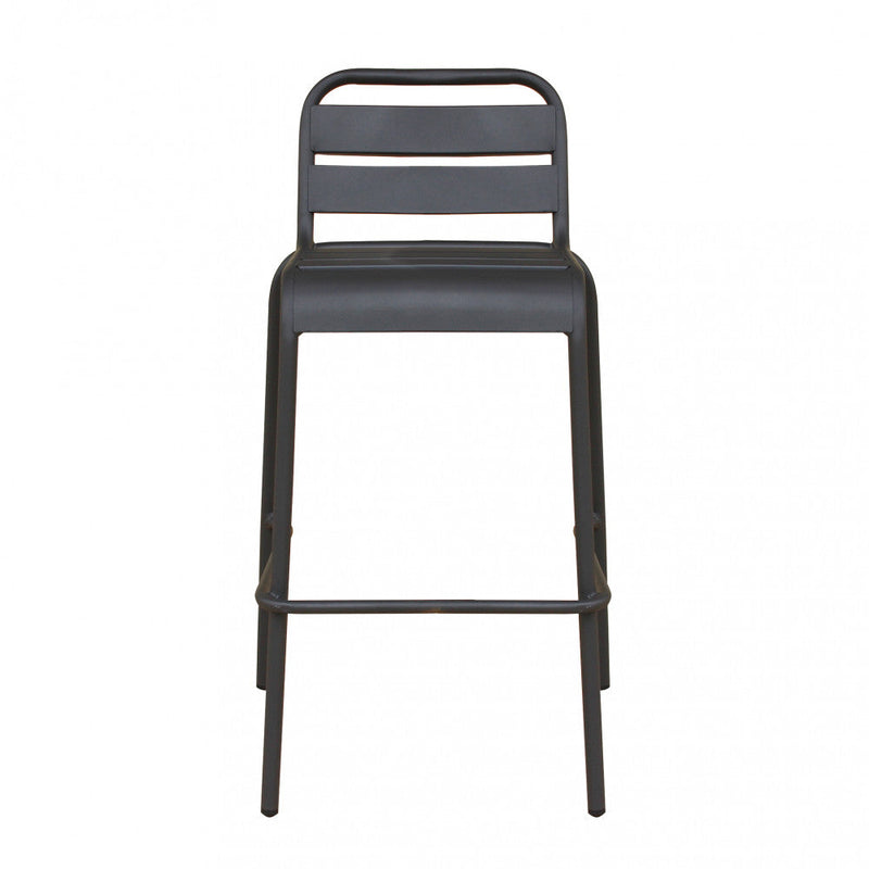 Sgabello Alto Vega 50x51x95 h cm in Acciaio Grigio