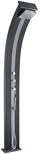 Doccia Solare Ibrida da Giardino 40L Miscelatore e Doccetta Lavapiedi Antracite