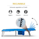 Lettino Prendisole Pieghevole da Giardino 58x139x35,5 cm in Acciaio e Tessuto Oxford Blu