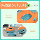 Vasino Ergonomico per Bambini 6+ Mesi con Schienale e Vaschetta Rimovibile Blu Arancione      