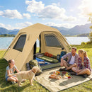 Tenda Pop-Up per 2-3 Persone 240x240x160 cm con Finestre in Rete e Borsa in Tessuto Oxford 210D UPF50+ Cachi      