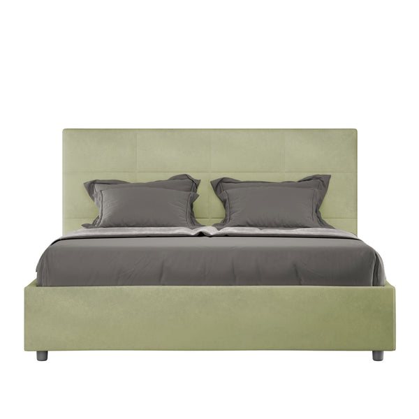 Letto 1 Piazza E Mezzo Imbottito in Microfibra Mika Tè Verde Varie Misure sconto