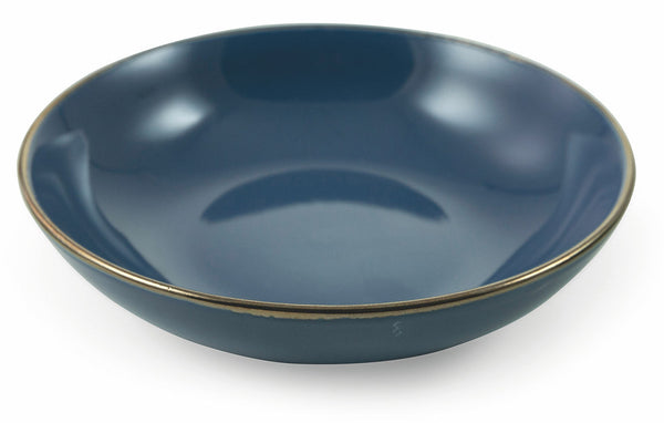 Set 6 Piatti Fondi Ø20,5x5,3 cm in Gres Villa d'Este Home Tivoli Royal Light Blu prezzo