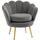 Poltrona Imbottita 76x67x74 cm in Tessuto Vellutato Grigio