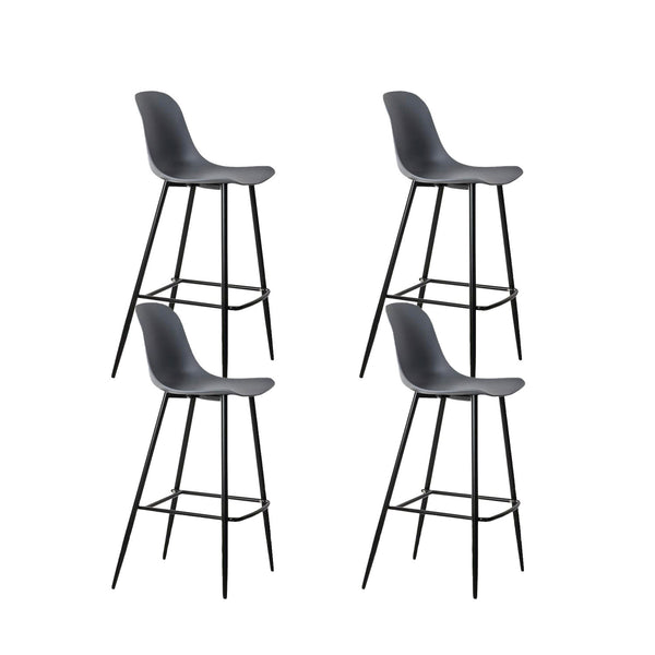 Set 4 Sgabelli 47x37xH103 cm in Polipropilene e Metallo Frida Grigio Scuro online