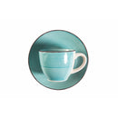 Set 6 Tazzine da Caffè con Piattino Ø6,8x5,6 cm in Gres VdE Tivoli 1996 Baita Acqua