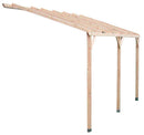 Pergola da Giardino Addossata 3x5x2,20-2,40 m in Legno Senza Copertura 
