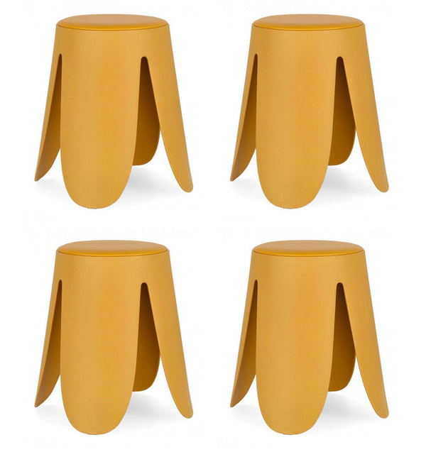 acquista Set 4 Sgabelli Ø37x47 cm in Similpelle Imogen Senape