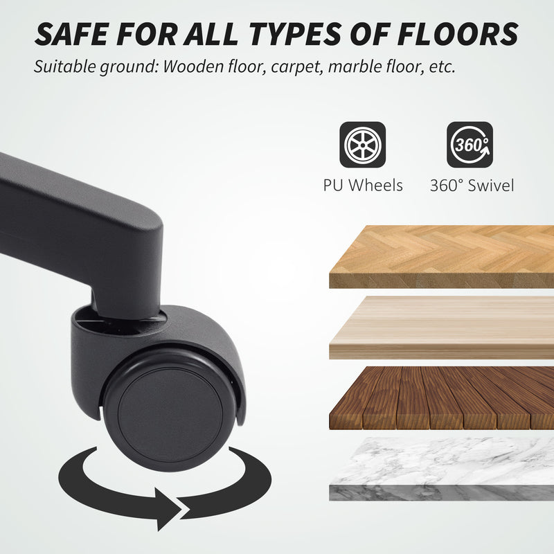 Sedia da Ufficio Traspirante e Reclinabile 65x59x92,5-102,5 cm in Tessuto a Rete Nero   