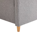 Divano 2 Posti 65x141x78 cm in Legno e Tessuto Lino  Grigio