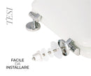 Copriwater Universale 35,5x43,3 cm in MDF Cerniere in Metallo Cromato Tesi Bianco Lucido