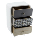 Portatutto in legno artemide 3 cassetti rettangolare cm 20x12xh31,5