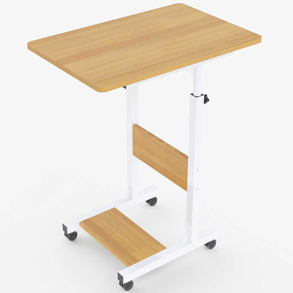 sconto Tavolino Porta PC Computer da Letto Divano Regolabile con Ruote Beige