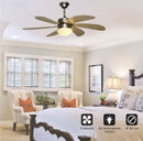 Ventilatore da Soffitto 6 Pale e Lampada Ø107cm 3 Velocità Vannini Margherita