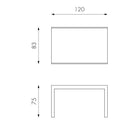 Tavolo Allungabile 120/350x83x75 cm in Metallo con Top in Vetro Grigio