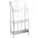 Scaffale per Piante in Metallo 3 Piani 59x31H124cm Aprilia Beige