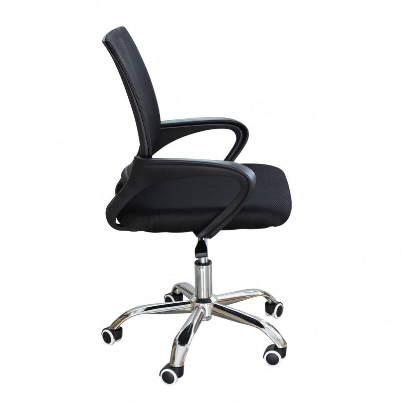 Poltrona da Ufficio Pollie Nera 52x56,5x85/95 h cm in Poliuretano Nero