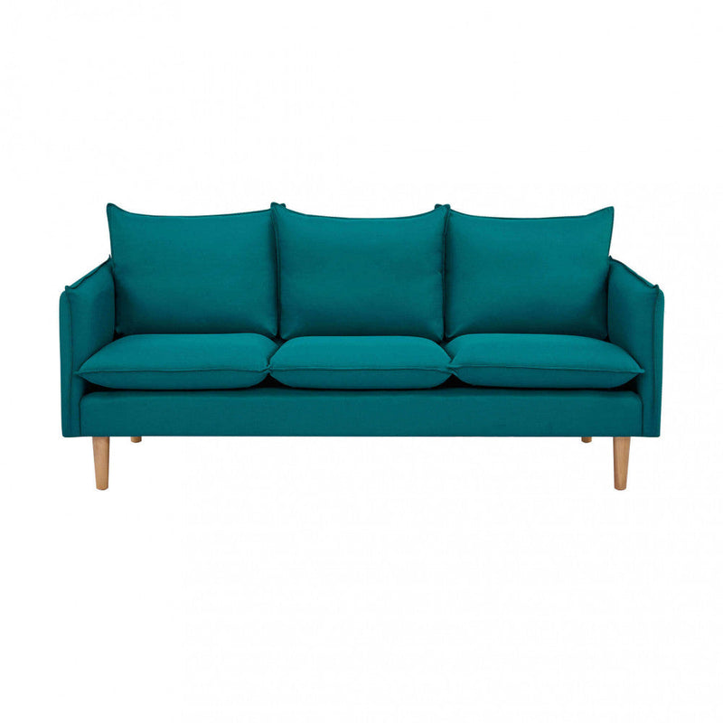 Divano 3 Posti Florin 188x84x51 h cm in Tessuto Azzurro