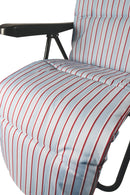 Sedia Sdraio Reclinabile Pieghevole Soriani Righe Celeste e Rosse