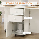 Tavolo da Cucina a Ribalta con 2 Cassetti e Armadietto ad Ante 120x80x75 cm in Truciolato Bianco