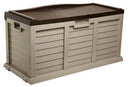 Cassapanca Baule da Esterno Rettangolare 140x61x69 cm in Resina Bauer Marrone