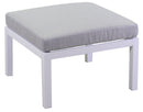 Set Salotto da Giardino Divano Angolare Tavolino e Pouf in Alluminio New Irvine Bianco