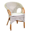 Poltrona da Giardino 60x60xh82 cm in Rattan Lucrezia Bianco