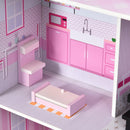 Casa delle Bambole Cucina Giocattolo 2 in 1 60x48x106 cm in Pino e MDF  Rosa