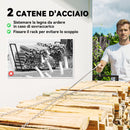 Legnaia Regolabile 235x31x116 cm con Telo Impermeabile e Catene in Acciaio Nero      