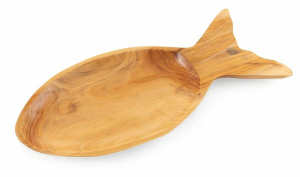 sconto Piatto Decorativo 48x20x3 cm in Legno Villa d'Este Home Tivoli Pesce