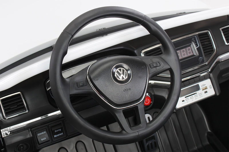 Macchina Elettrica per Bambini 2 Posti 12V con Licenza Volkswagen Amarok Bianca