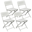 Set 4 Sedie Pieghevoli da Giardino 54x44,5x80,5 cm in Acciaio Bianco
