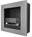 Camino a Bioetanolo da Parete 45x45 cm Karlsen Asolo Acciaio