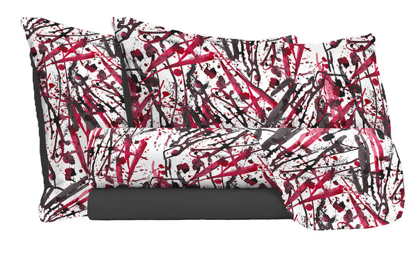 Set Lenzuola con Stampa Sopra Sotto e Federe Crazy Varie Misure sconto