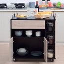 Mobiletto Carrello da Cucina con Cassetti in Legno Rovere e Nero 76.5x40x82 cm