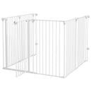 Cancelletto di Sicurezza per Animali Domestici 123x102x100 cm in Acciaio e Plastica Bianco