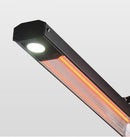 Stufa Elettrica ad infrarossi da Esterno 50x25x200 cm in Fibra di Carbonio con Luce Led Skyline Total Black