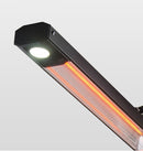 Stufa Elettrica ad infrarossi da Esterno 50x25x200 cm in Fibra di Carbonio con Luce Led Skyline Total Black